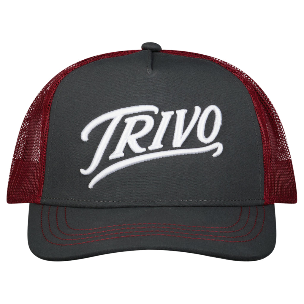 SIGNATURE TRUCKER CAP BURGUNDY GREY