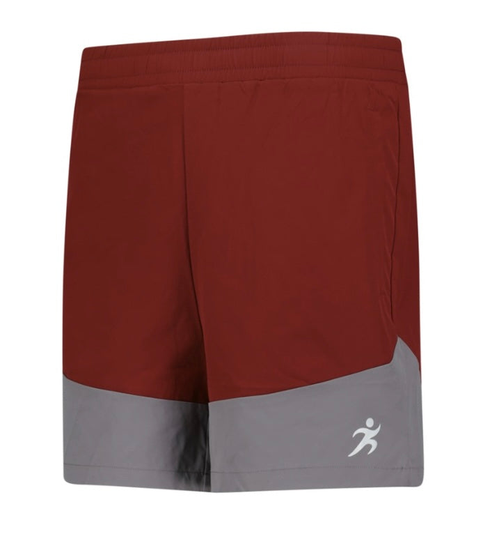 TWO TONE SHORT BURGUNDY GREY