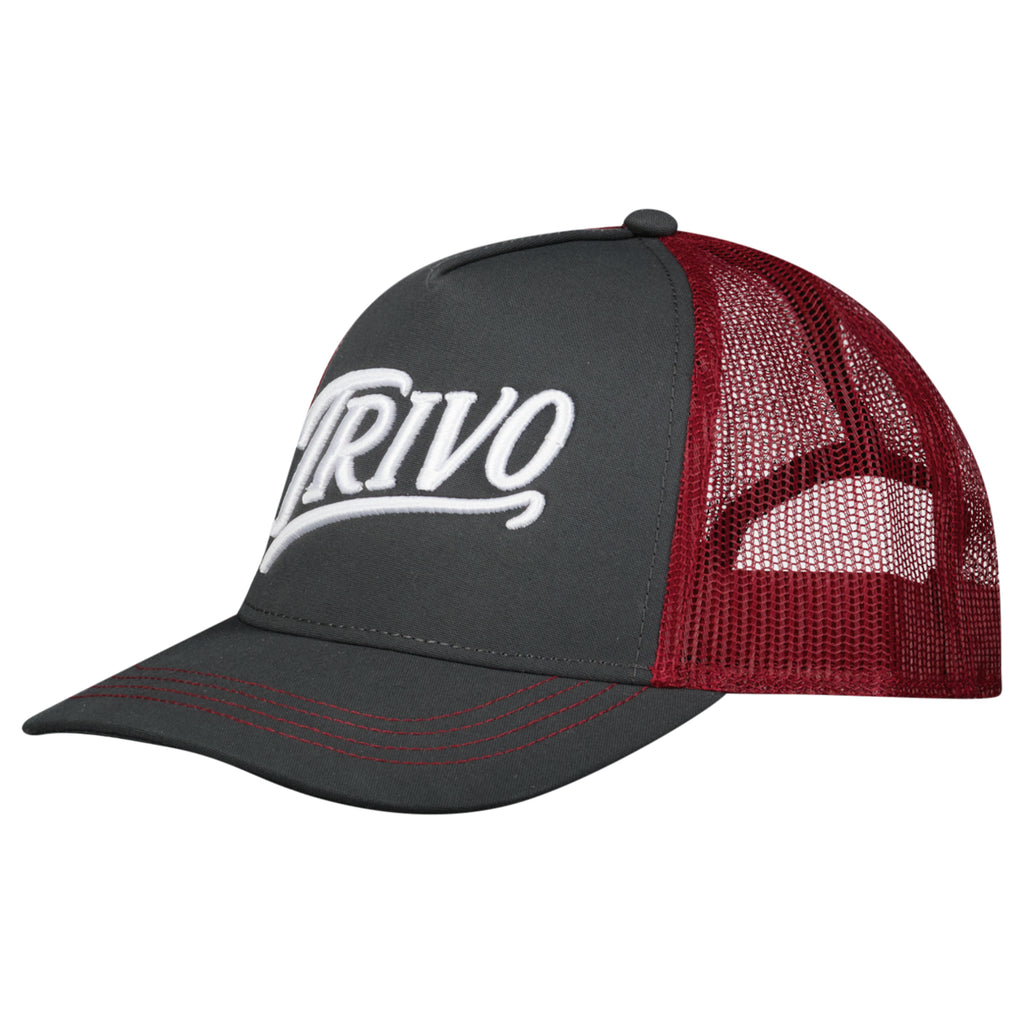 SIGNATURE TRUCKER CAP BURGUNDY GREY